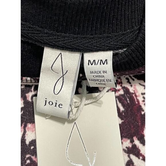 Joie Caleigh Floral Paisley Printed Sweatshirt Thumbhole‎ Burgundy Red Medium - Picture 4 of 12